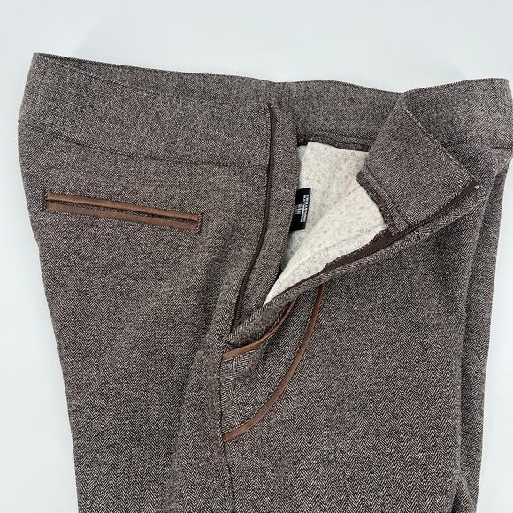 Brooklyn Industries Tweed Shorts Sz 4 Preppy Dark Academia Leather Herringbone - Picture 8 of 13